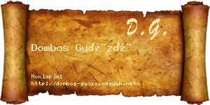 Dombos Győző névjegykártya